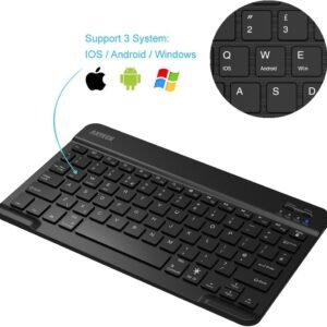 Ultra Slim Bluetooth Keyboard Portable Mini Rechargeable for IOS/Android/Windows